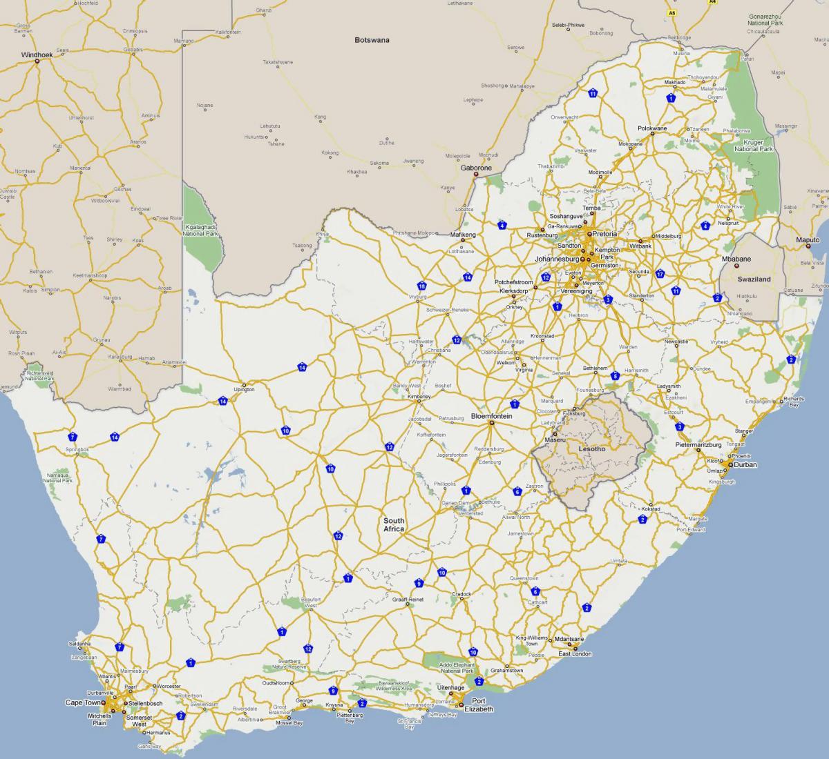 خريطة الطريق السريع من جنوب أفريقيا