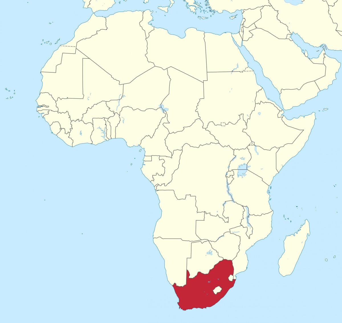 موقع جنوب أفريقيا على خريطة أفريقيا
