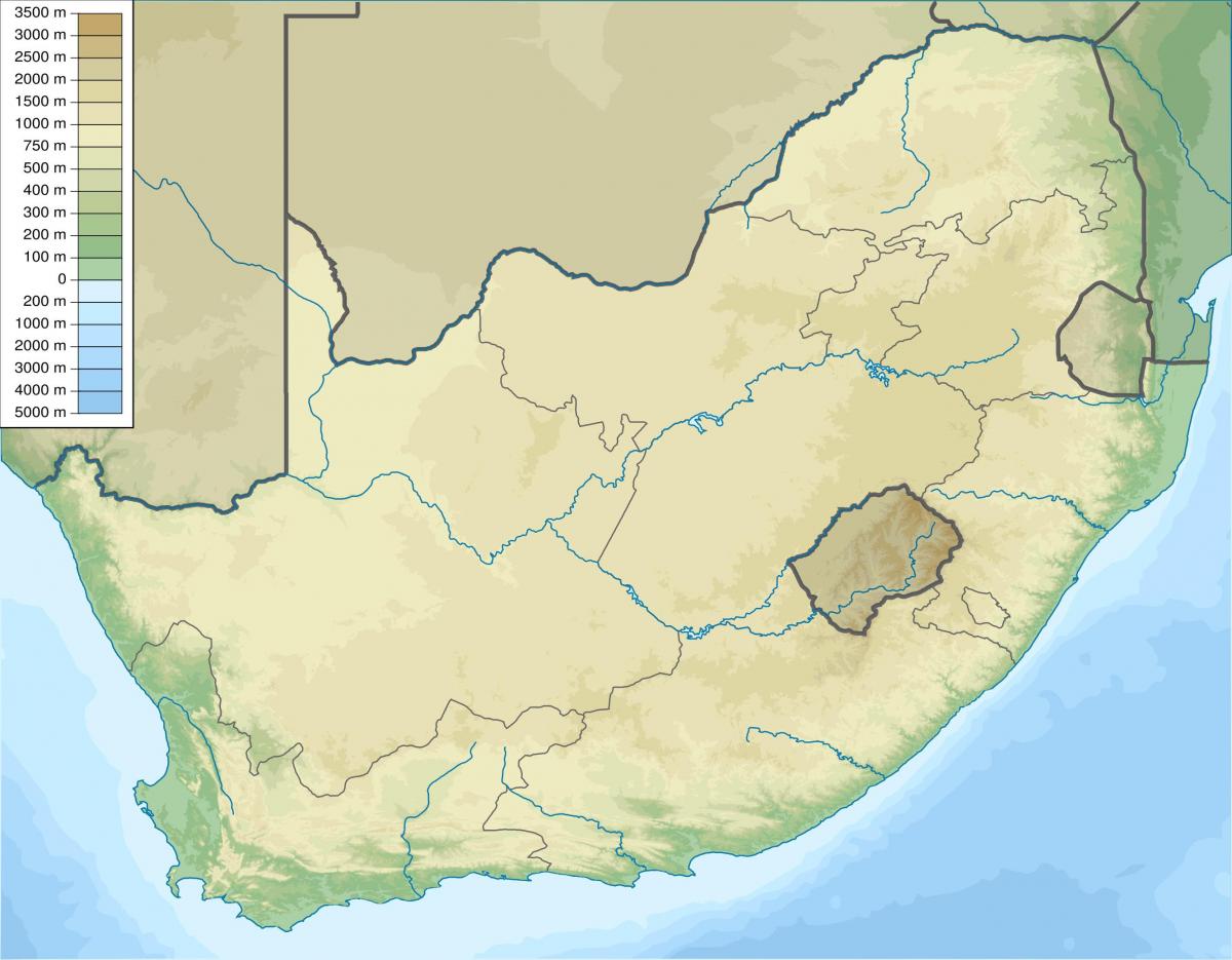 خريطة نموذج الأرض في جنوب أفريقيا