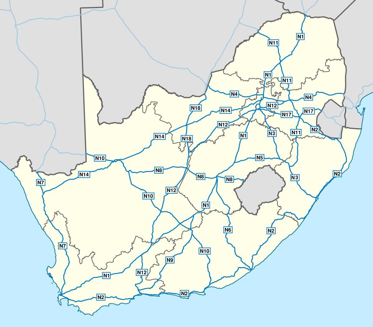 خريطة قيادة جنوب أفريقيا