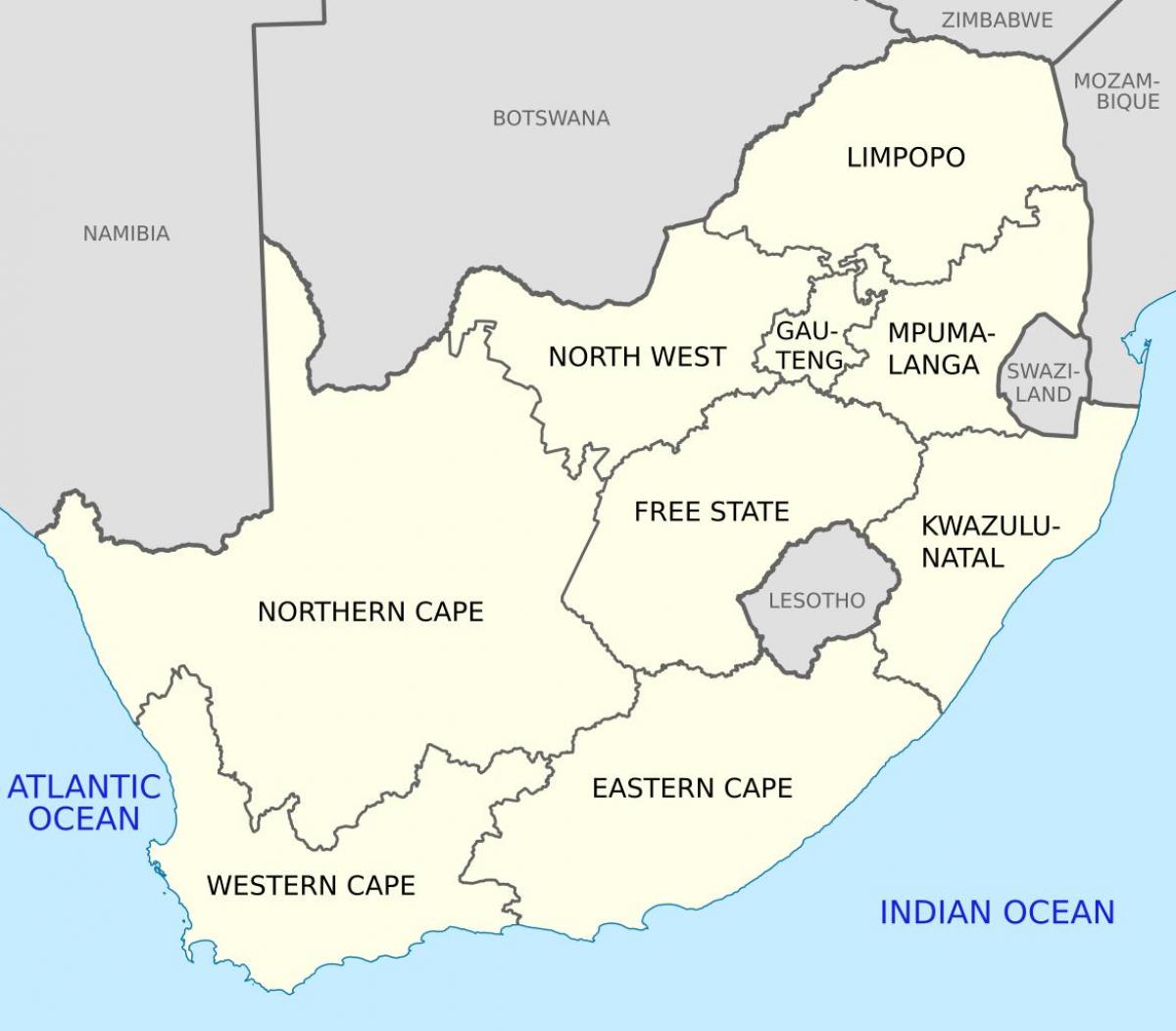 خريطة دولة جنوب أفريقيا